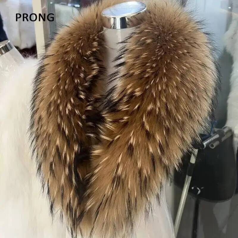 Winter Clothing Items - ปกขนแรคคูนธรรมชาติผ้าพันคอขนเฟอร์แท้สำหรับผู้หญิงผ้าพันคอขนสัตว์คลุมไหล่ให้ความอบอุ่นหรูหราสำหรับฤดูหนาว