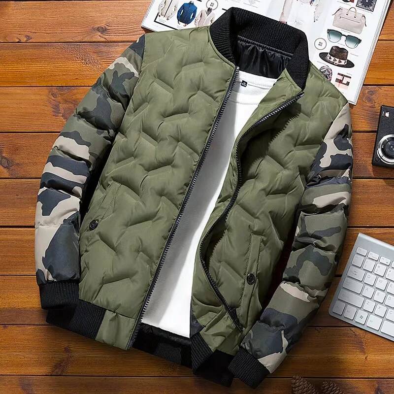 Winter Clothing Taiwan - เสื้อแจ็คเก็ตฤดูหนาวสำหรับผู้ชาย เสื้อโค้ท เสื้อผ้า เสื้อแจ็คเก็ตบอมเบอร์ลายพราง เสื้อกันลมผู้ชาย เสื้อพาร์กาหนา