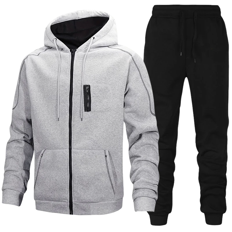 Winter Clothing Items - ชุดวอร์มแฟชั่นผู้ชาย เสื้อฮู้ดลำลอง เสื้อโค้ทสำหรับกิจกรรมกลางแจ้ง เสื้อผ้ากีฬา วิ่งจ๊อกกิ้ง ฤดูใบไม้ร่วง