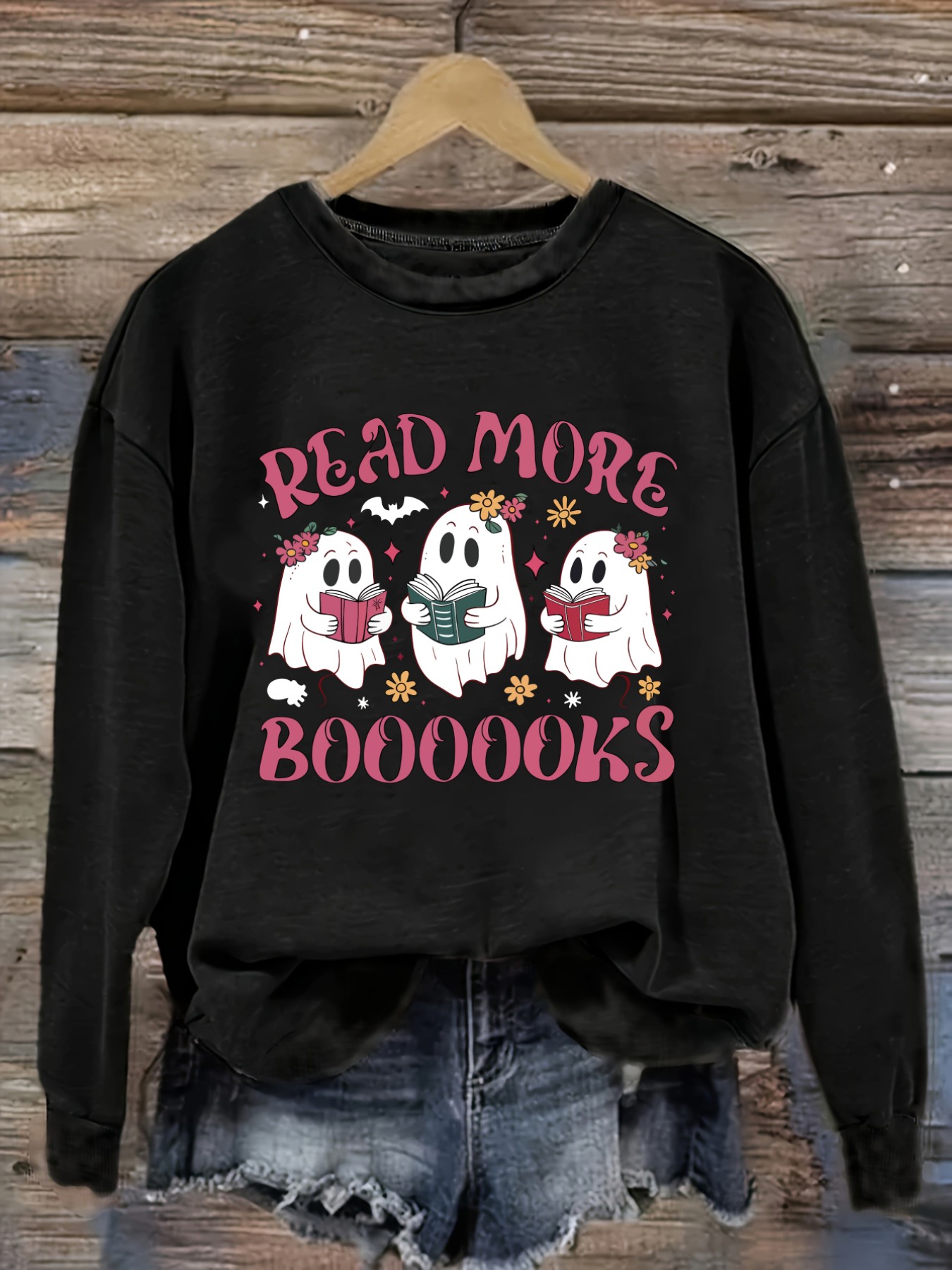 Winter Clothing Usa - เสื้อยืดแขนยาวคอกลมลำลองสำหรับผู้หญิง ลาย 