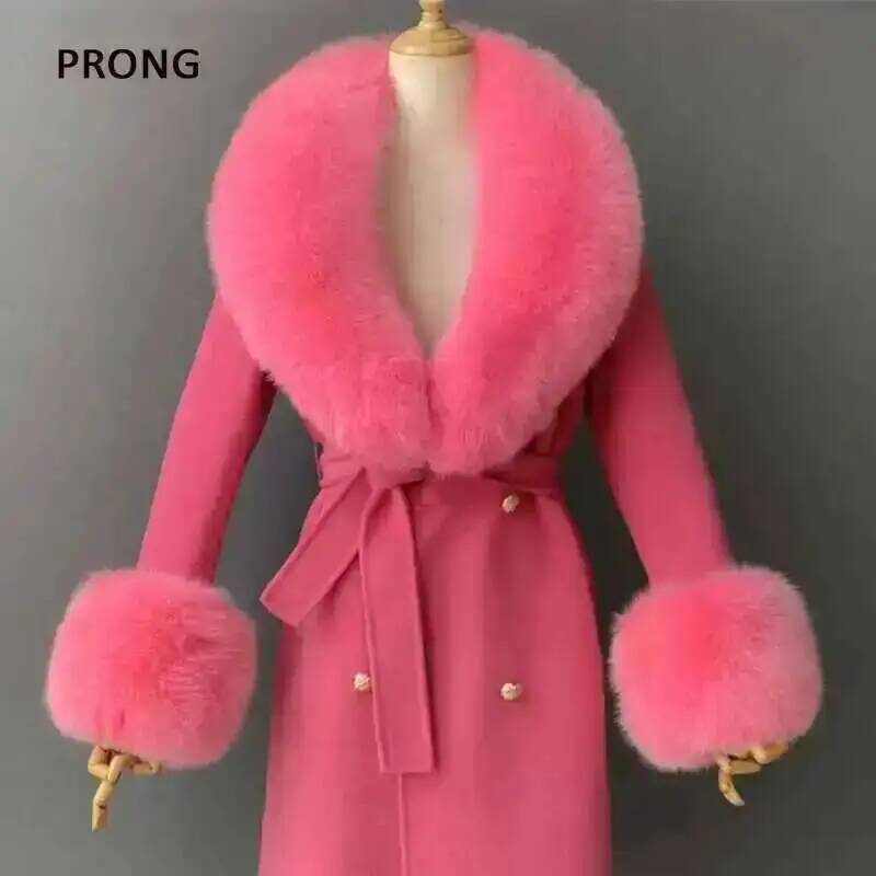 Winter Clothing Items - ขนสัตว์จริงและ Cuffs ชุดฤดูหนาวอุปกรณ์เสริมผู้หญิงปุยขนาดใหญ่ผ้าคลุมไหล่ Neak WARM Fox