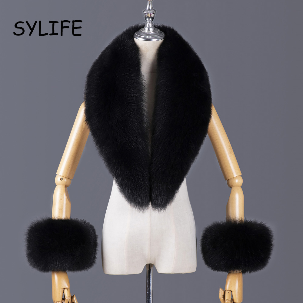 Winter Clothing Items - ปกเสื้อและผ้าพันคอขนสุนัขจิ้งจอกแท้ ปี 2025 สำหรับฤดูหนาว ผ้าพันคอขนสัตว์หรูหราสำหรับผู้หญิง ชุดปกและปลายแขนเสื้อขนสัตว์ธรรมชาติ